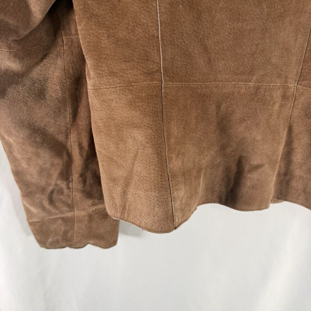 Coldwater Creek Leather Jacket Women's Medium Brown 3 Button Front Pockets - Picture 9 of 11